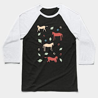 Horses and leaves Baseball T-Shirt